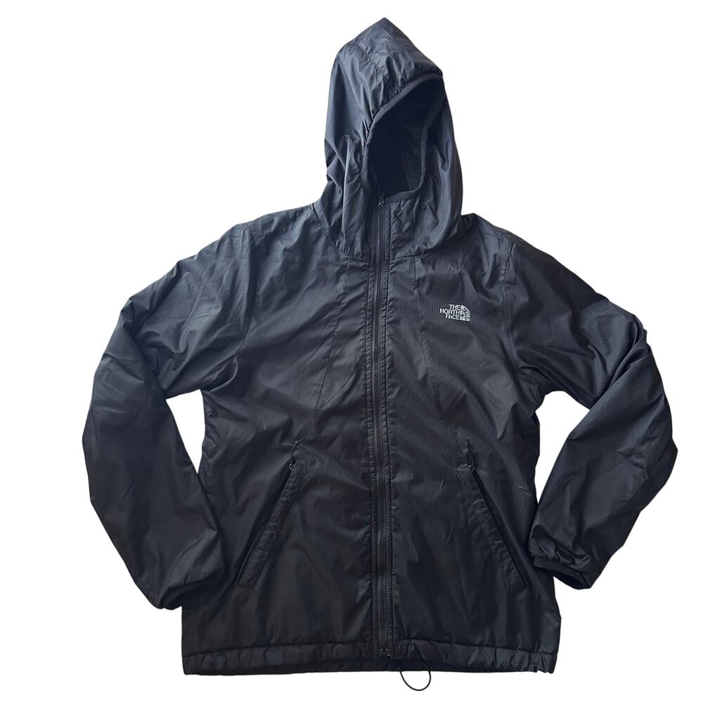 The North Face Black Women's Medium Hooded Zip Fleece-Lined Ripstop Jacket